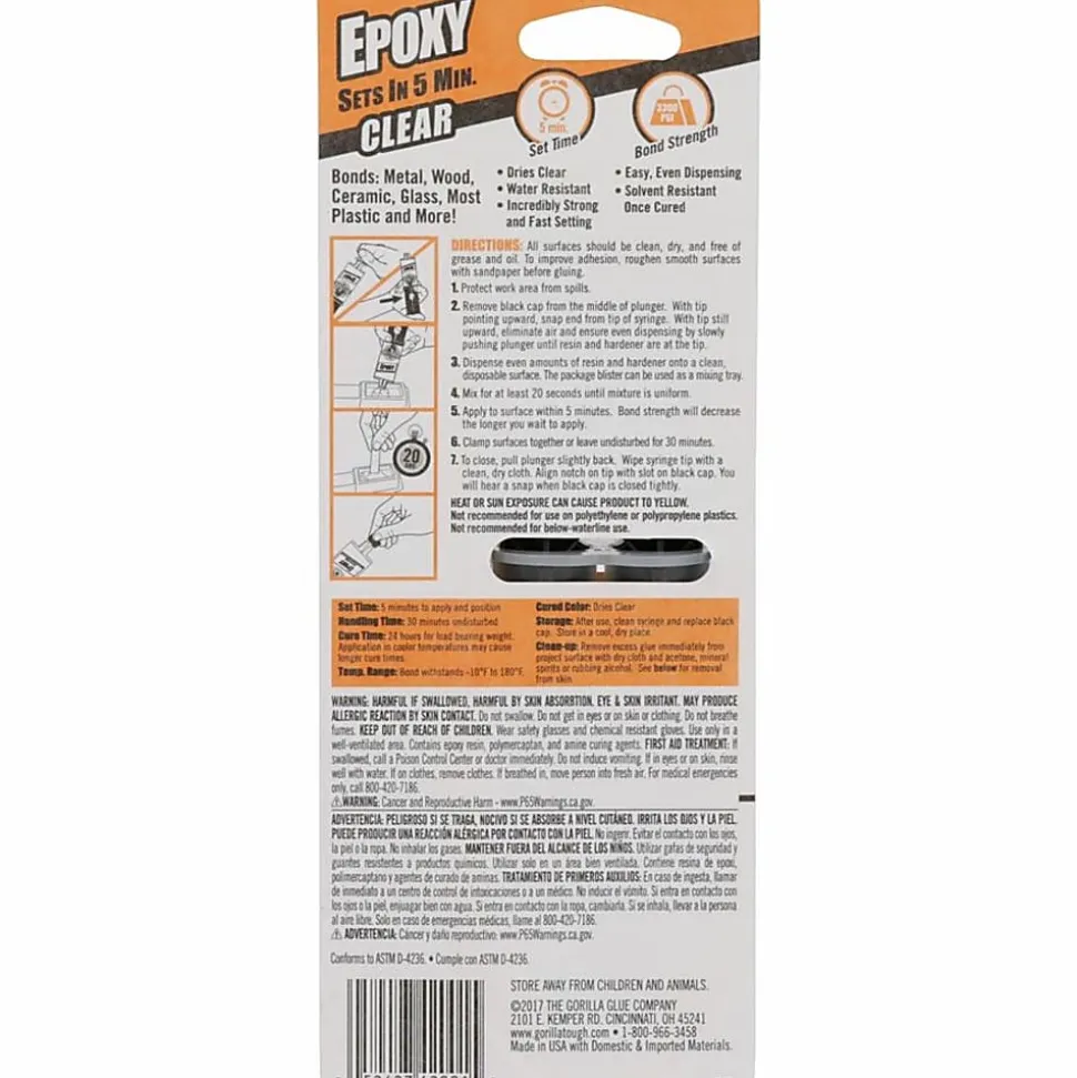 Gorilla Epoxy - 0.85 oz - Clear - 1 Each