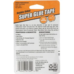Gorilla Glue  Super Glue Double-Sided Tape, 5/8" x 6.6 Yd., White