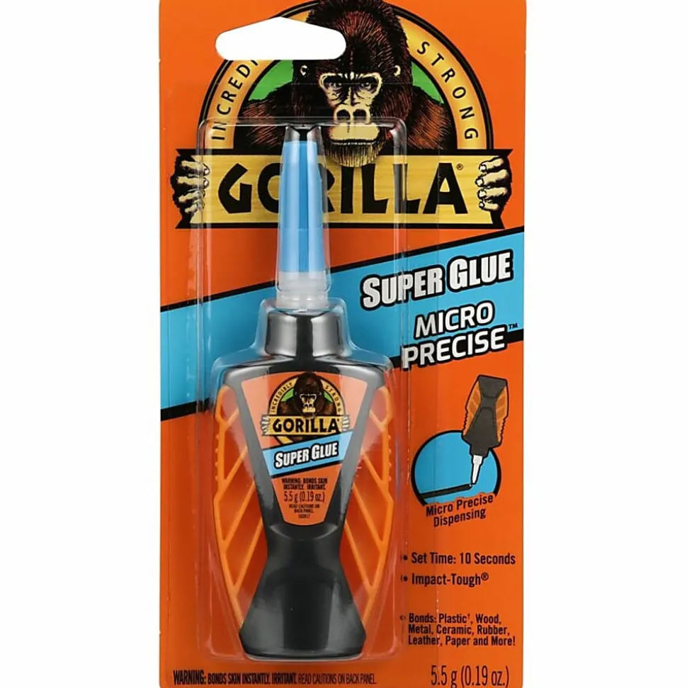 Gorilla Micro Precise Super Glue - 0.19 oz - Clear - 1 Each