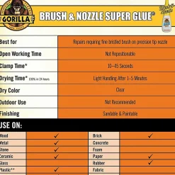 Gorillaâ„¢ Super Glue Brush & Nozzle, 0.35 Oz