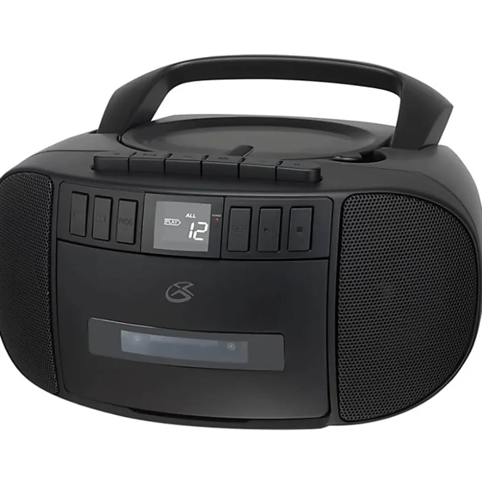 GPX BCA209 CD Boombox With AM/FM Radio, 4.88"H x 8.87"W x 9.53"D, Black