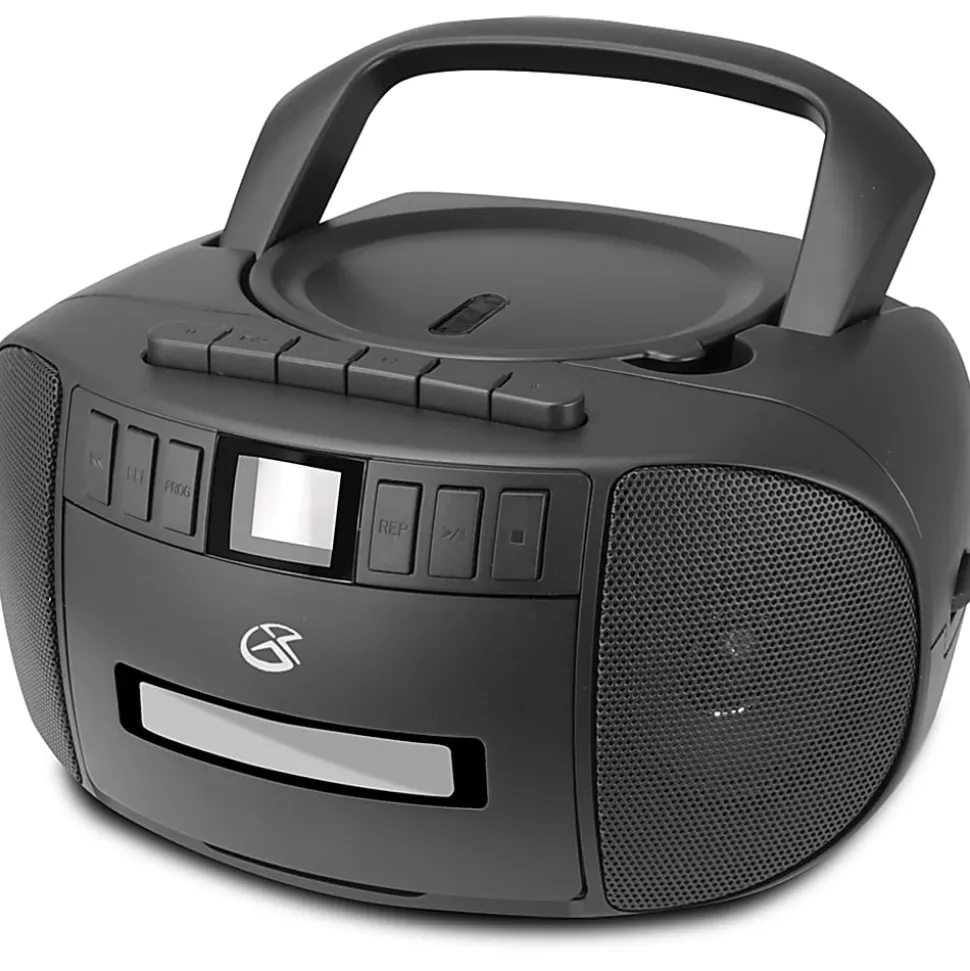 GPX BCA209 CD Boombox With AM/FM Radio, 4.88"H x 8.87"W x 9.53"D, Black