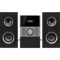 GPX HC425B 2-Channel Stereo Home Music System With AM/FM Radio, 9-1/2”H x 7-1/8”W x 5-15/16”D