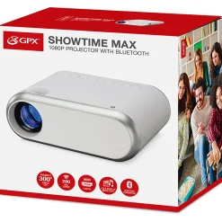 GPX The Max 1080p Projector With Bluetooth Transmitter, PJ712W