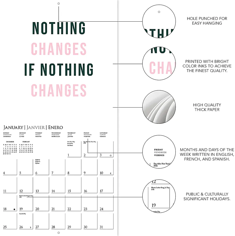 2026 Graphique Inspirational Monthly Wall Calendar, Girl Boss, 12" x 12", January To December, CY85526