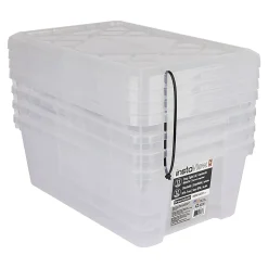 GreenMade® Instaview Storage Containers With Lids, 13 Qt, 12-1/4”H x 10-3/4”W x 16-1/4"D, Clear, Total Quantity 4
