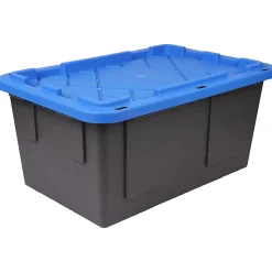 GreenMade® Professional Storage Tote With Handles/Snap Lid, 14-3/4”H x 20-1/4”W x 30-1/10”L, Gray/Blue