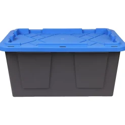 GreenMade® Professional Storage Tote With Handles/Snap Lid, 14-3/4”H x 20-1/4”W x 30-1/10”L, Gray/Blue