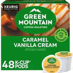 Green Mountain Coffee® Caramel Vanilla Cream Coffee K-Cup® Pods, Light Roast, Box Of 48 Pods