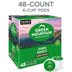 Green Mountain Coffee® Dark Magic Extra-Bold Coffee K-Cup® Pods, Dark Roast, Classic, Box Of 48 Pods