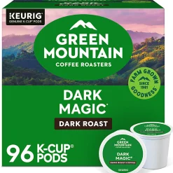 Green Mountain Coffee Dark Magic Extra-Bold Coffee Single Serve K-Cup, 24 Per Box, Case of 4 Boxes