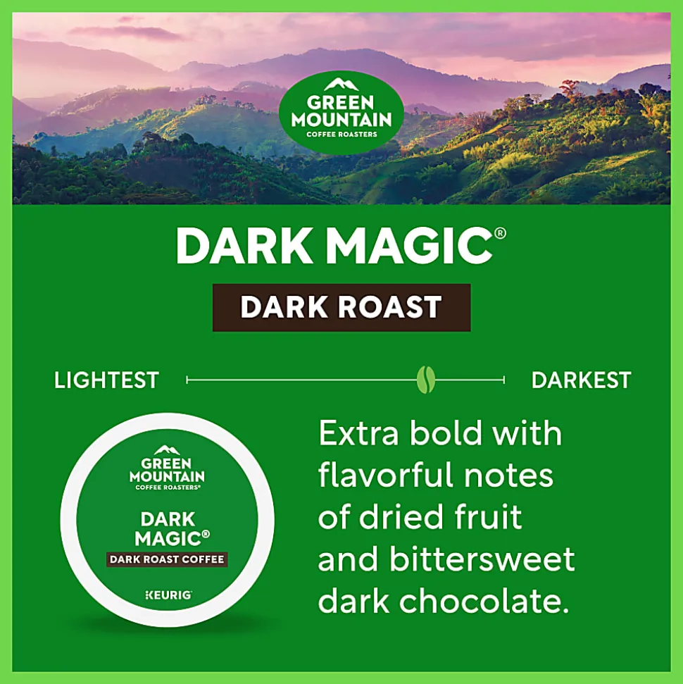 Green Mountain Coffee Dark Magic Extra-Bold Coffee Single Serve K-Cup, 24 Per Box, Case of 4 Boxes