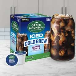 Green Mountain Coffee Iced Cold Brew Coffee Keurig K-Cup Pods, Single Serve, Almond Vanilla, Pack Of 20 Pods