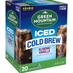 Green Mountain Coffee Iced Cold Brew Coffee Keurig K-Cup Pods, Single Serve, Almond Vanilla, Pack Of 20 Pods