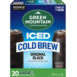 Green Mountain Coffee Iced Cold Brew Coffee Keurig K-Cup Pods, Single Serve, Original Black, Pack Of 20 Pods