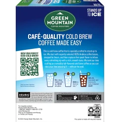 Green Mountain Coffee Iced Cold Brew Coffee Keurig K-Cup Pods, Single Serve, Original Black, Pack Of 20 Pods