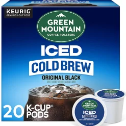 Green Mountain Coffee Iced Cold Brew Coffee Keurig K-Cup Pods, Single Serve, Original Black, Pack Of 20 Pods