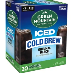 Green Mountain Coffee Iced Cold Brew Coffee Keurig K-Cup Pods, Single Serve, Original Black, Pack Of 20 Pods