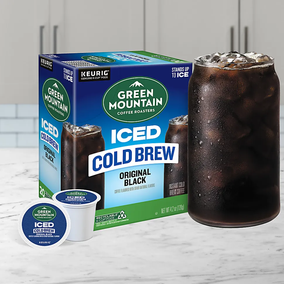 Green Mountain Coffee Iced Cold Brew Coffee Keurig K-Cup Pods, Single Serve, Original Black, Pack Of 20 Pods