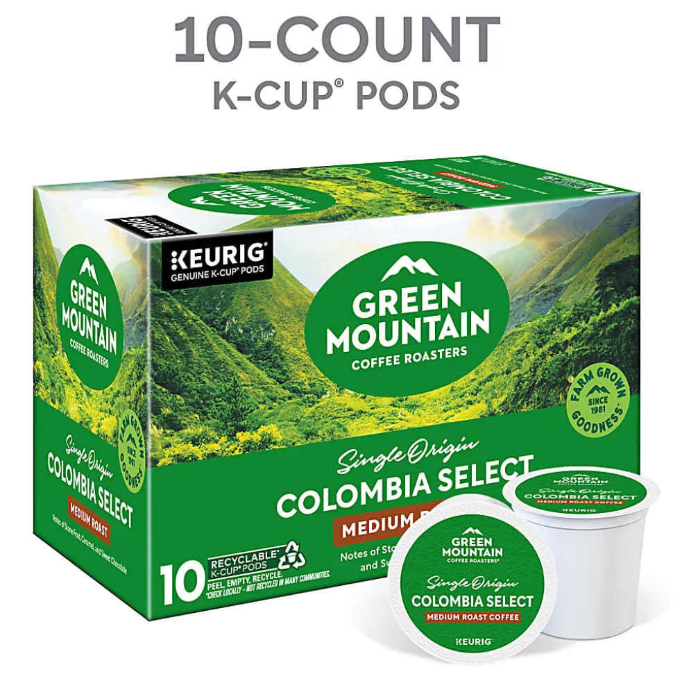 Green Mountain Coffee Roasters Colombia Select Keurig Single-Serve K-Cup Pods, 10 Count