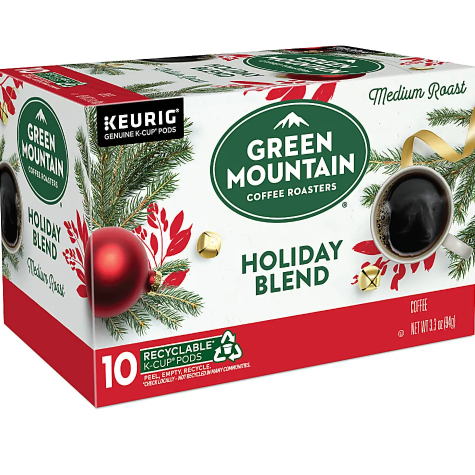Green Mountain Coffee Roasters Holiday Blend Single-Serve K-Cup Pods, Medium Roast, Pack Of 10 Pods