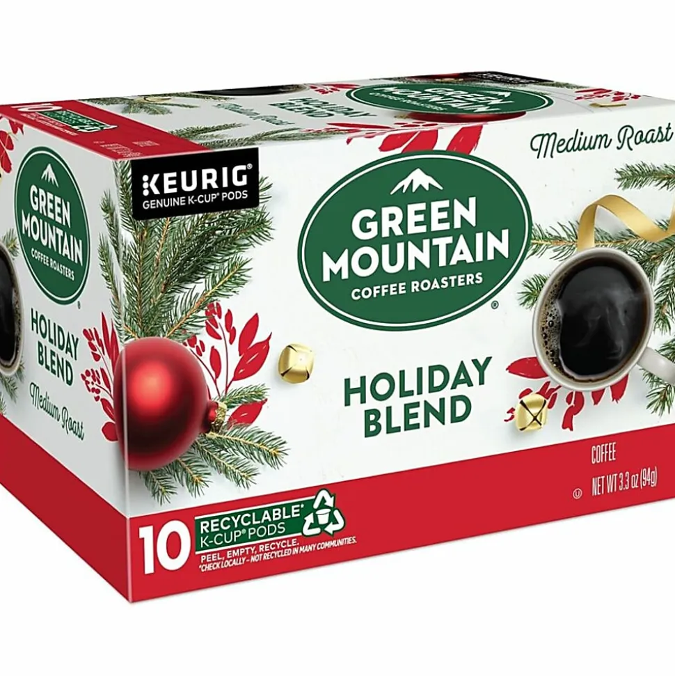 Green Mountain Coffee Roasters Holiday Blend Single-Serve K-Cup Pods, Medium Roast, Pack Of 10 Pods