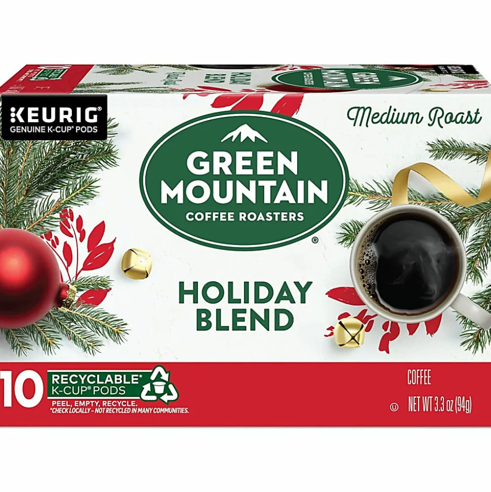 Green Mountain Coffee Roasters Holiday Blend Single-Serve K-Cup Pods, Medium Roast, Pack Of 10 Pods
