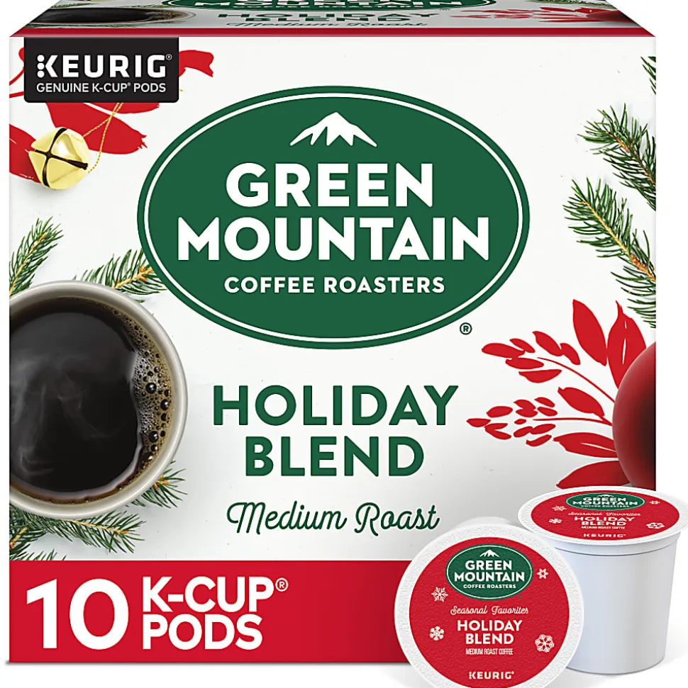 Green Mountain Coffee Roasters Holiday Blend Single-Serve K-Cup Pods, Medium Roast, Pack Of 10 Pods