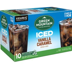 Green Mountain Coffee Roasters ICED Vanilla Caramel Single Serve Keurig K-Cup Pods, Pack Of 10 Pods