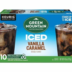 Green Mountain Coffee Roasters ICED Vanilla Caramel Single Serve Keurig K-Cup Pods, Pack Of 10 Pods