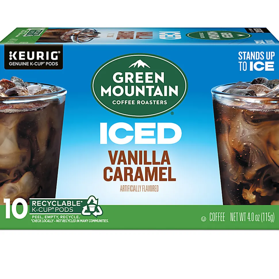 Green Mountain Coffee Roasters ICED Vanilla Caramel Single Serve Keurig K-Cup Pods, Pack Of 10 Pods