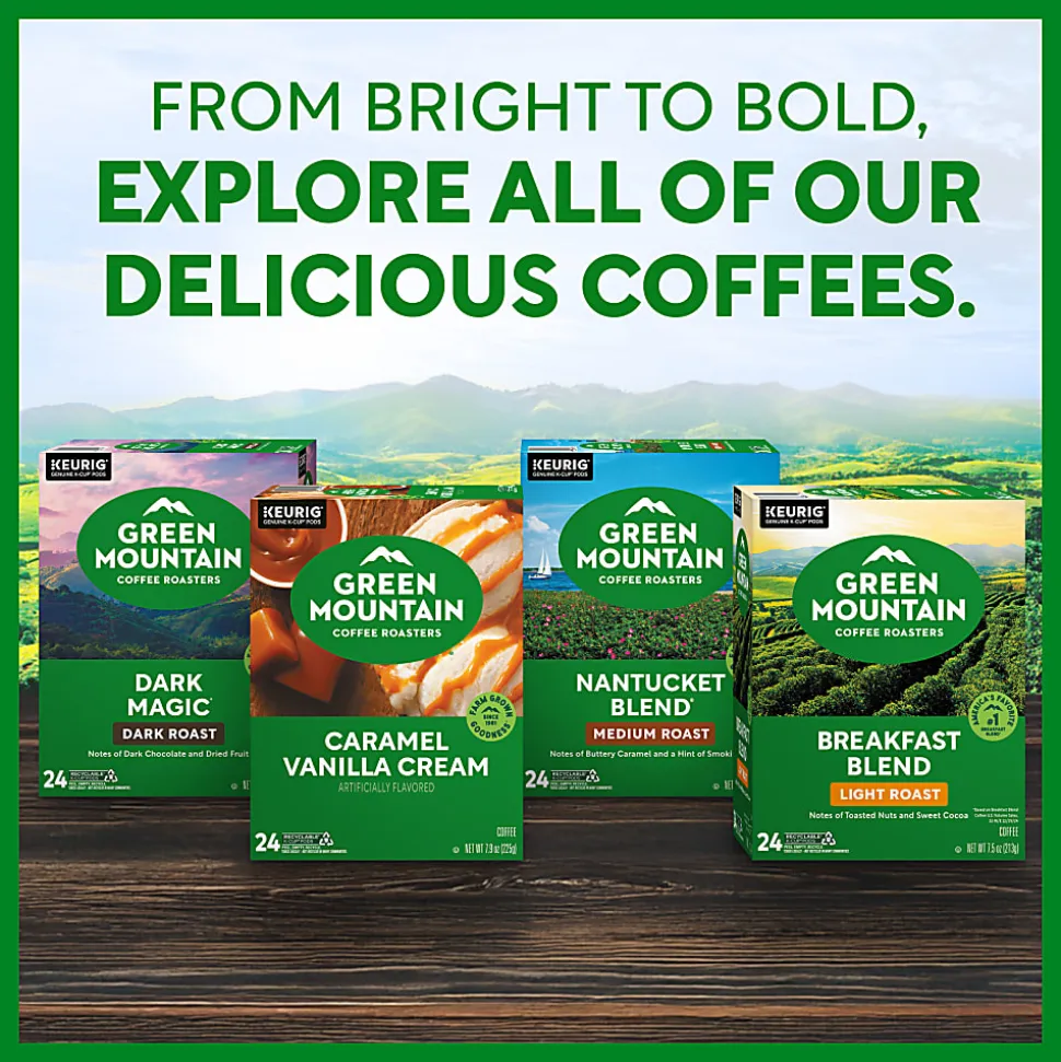 Green Mountain Coffee Roasters Half Caff Coffee, Keurig Single-Serve K-Cup Pods, Medium Roast, 24 Count