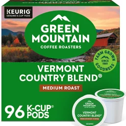 Green Mountain Coffee Roasters® Single-Serve Coffee K-Cup® Pods, Vermont Country Blend®, 96 Count, 4 Boxes of 24