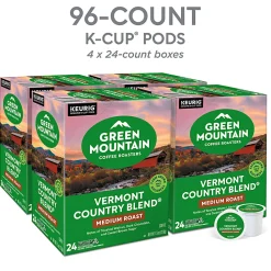 Green Mountain Coffee Roasters® Single-Serve Coffee K-Cup® Pods, Vermont Country Blend®, 96 Count, 4 Boxes of 24