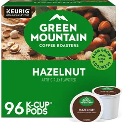 Green Mountain Coffee Roasters® Single-Serve Coffee K-Cup® Pods, Hazelnut, Carton Of 96, 4 Boxes of 24 Pods