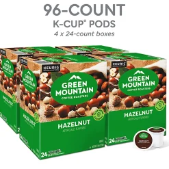 Green Mountain Coffee Roasters® Single-Serve Coffee K-Cup® Pods, Hazelnut, Carton Of 96, 4 Boxes of 24 Pods