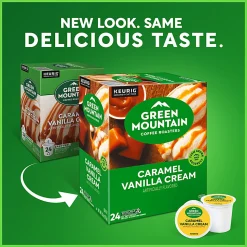 Green Mountain Coffee Roasters® Single-Serve Coffee K-Cup®, Caramel Vanilla, Carton Of 96, 4 Boxes of 24 pods