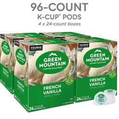 Green Mountain Coffee Roasters® Single-Serve Coffee K-Cup®, French Vanilla, 96 Count (4 Packs of 24)