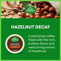 Green Mountain Coffee Roasters Hazelnut Decaf Coffee, Keurig Single-Serve K-Cup pods, Light Roast, 96 Count (4 Packs of 24)