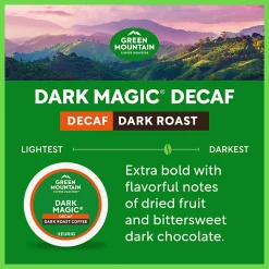 Green Mountain Coffee Roasters Dark Magic Decaf Keurig Single-Serve K-Cup Pods, Dark Roast, 24 Pods Per Pack, Case Of 4 Packs