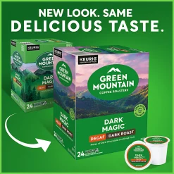 Green Mountain Coffee Roasters Dark Magic Decaf Keurig Single-Serve K-Cup Pods, Dark Roast, 24 Pods Per Pack, Case Of 4 Packs
