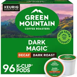 Green Mountain Coffee Roasters Dark Magic Decaf Keurig Single-Serve K-Cup Pods, Dark Roast, 24 Pods Per Pack, Case Of 4 Packs
