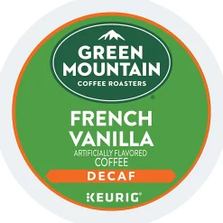 Green Mountain Coffee Roasters French Vanilla Decaf Keurig Single-Serve K-Cup Pods, Light Roast Coffee, 24 Pods Per Pack, Case Of 4 Packs