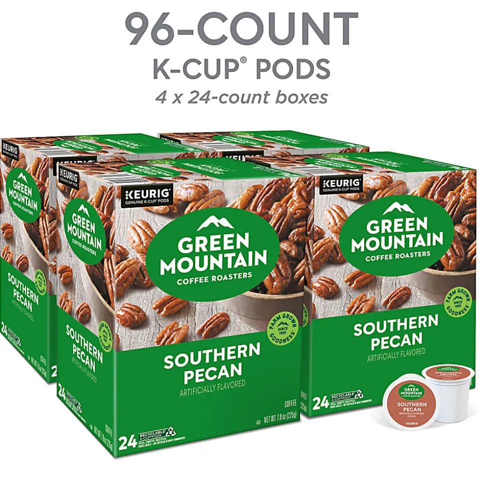 Green Mountain Coffee Roasters Southern Pecan Keurig Single-Serve K-Cup Pods, Light Roast, 24 Pods Per Pack, Case Of 4 Packs