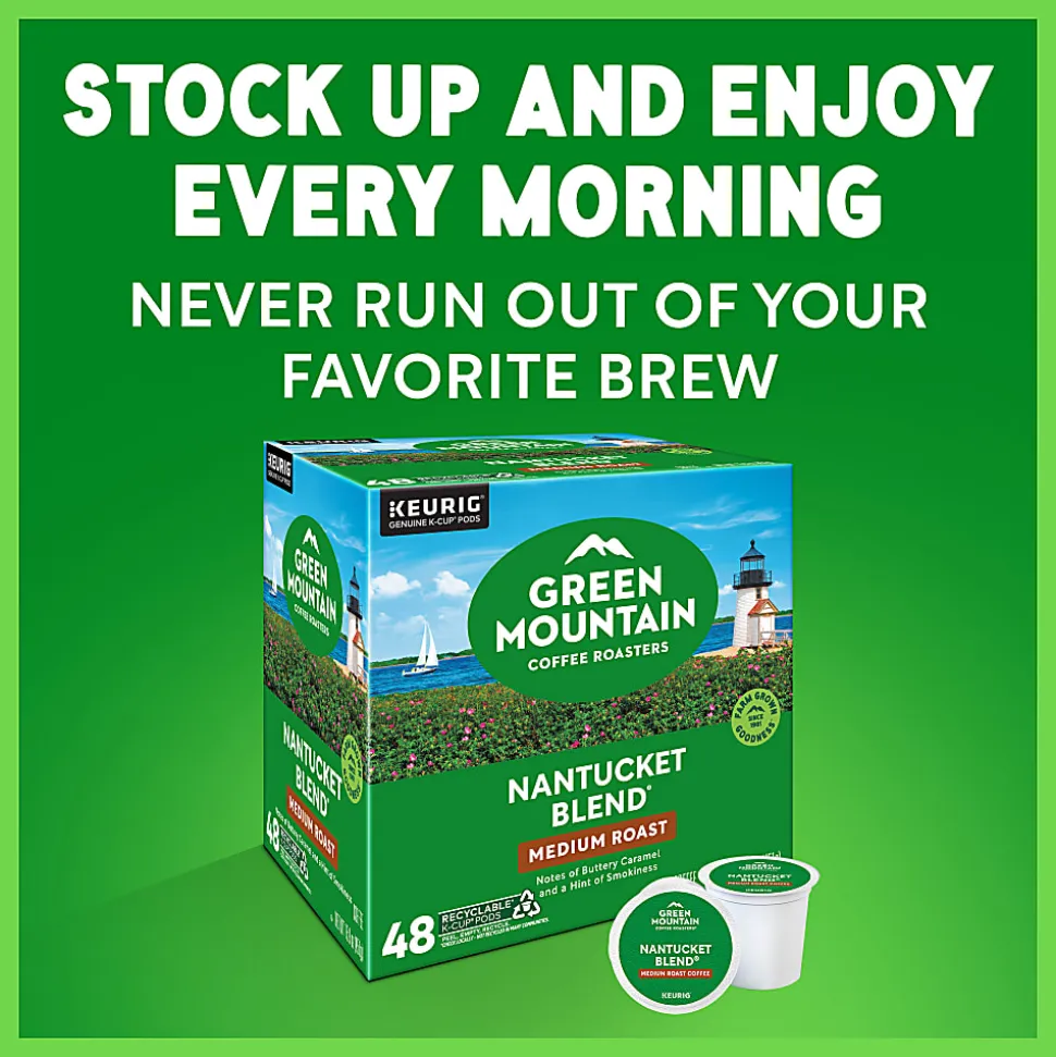 Green Mountain Coffee Roasters Nantucket Blend Keurig Single-Serve K-Cup Pods, Medium Roast Coffee, Box of 48 Pods
