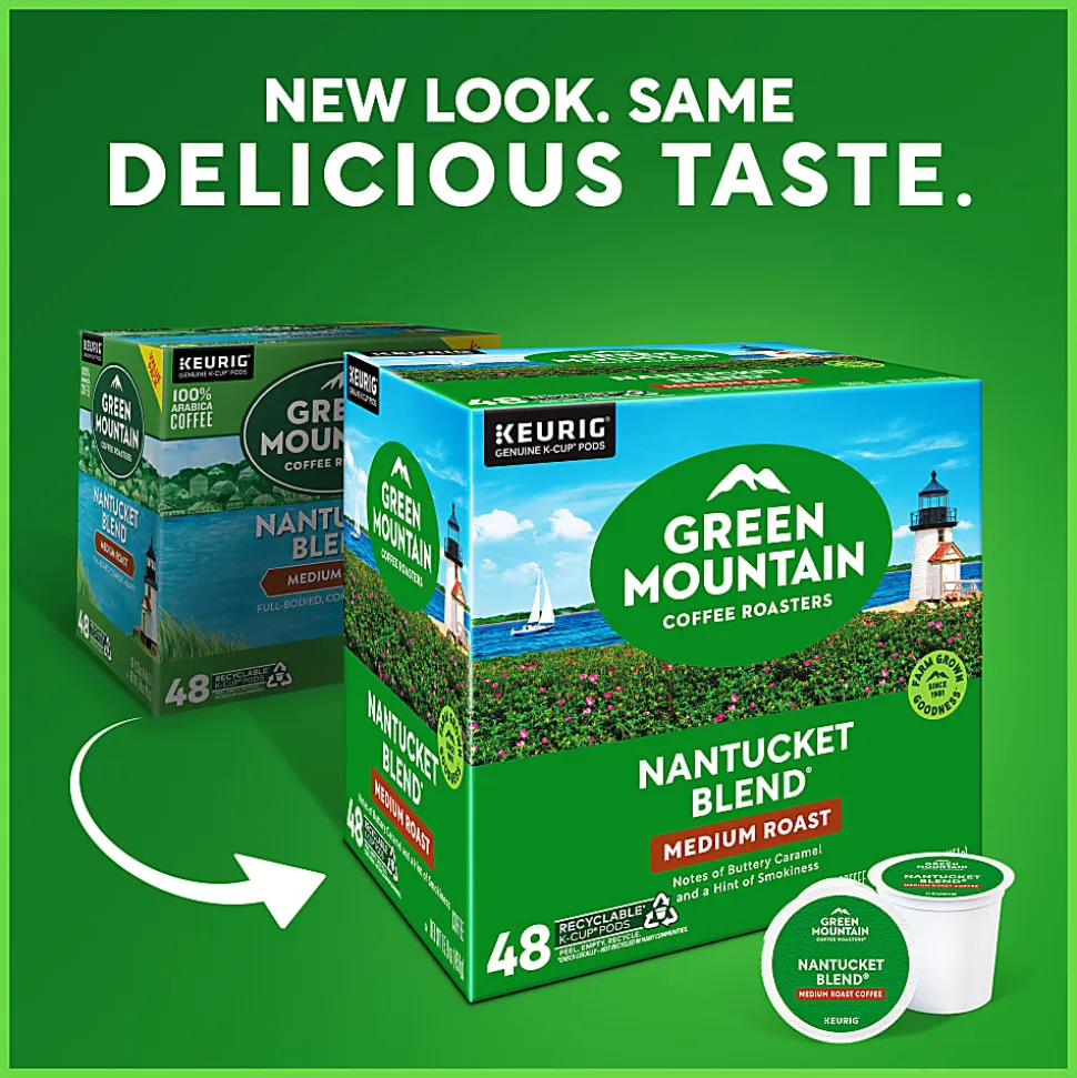 Green Mountain Coffee Roasters Nantucket Blend Keurig Single-Serve K-Cup Pods, Medium Roast Coffee, Box of 48 Pods