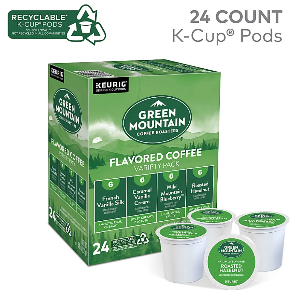 Green Mountain Coffee Roasters® Single-Serve Coffee K-Cup® Pods, Flavored Variety Pack, Carton Of 24