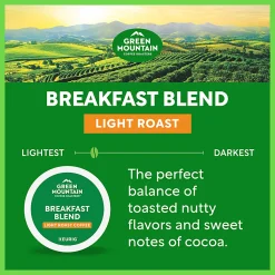 Green Mountain Coffee Roasters® Single-Serve Coffee K-Cup® Pods, Breakfast Blend, Box Of 48