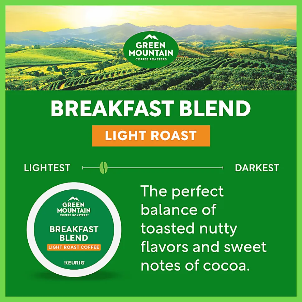 Green Mountain Coffee Roasters® Single-Serve Coffee K-Cup® Pods, Breakfast Blend, Box Of 48