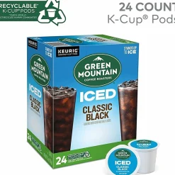 Green Mountain Coffee® Single-Serve K-Cup® Pods, Medium Roast, Brew Over Ice Classic Black, Carton Of 24